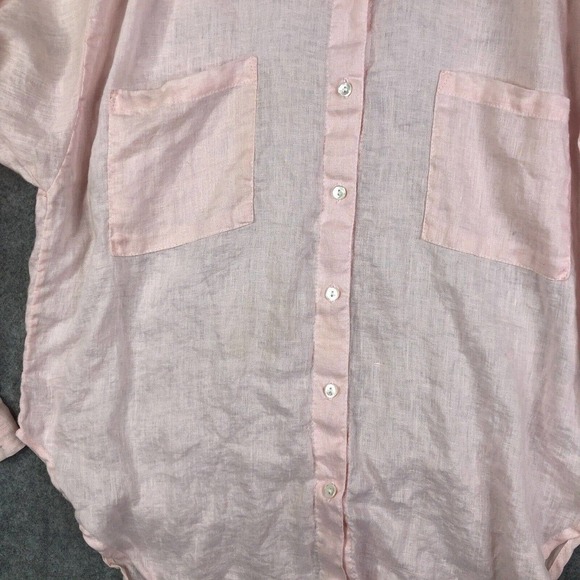 Ess the Label Button Up Women's Shirt Size 6 Pink Linen top - Picture 5 of 9